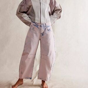 Free People Pink Barrel Jeans- 27